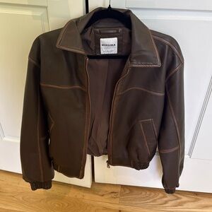 bershka leather jacket size small